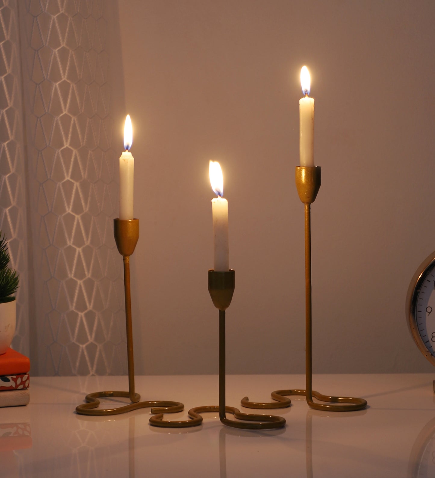 Metal Wired Candle Stand Set of 3