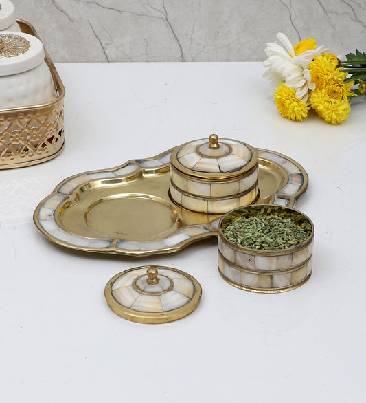Brass & MOP Supari Box Set
